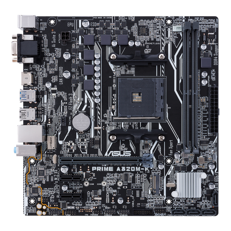 ASUS Prime A320M-K - Carte mère Socket AM4 Occasion | Cyberoccaz